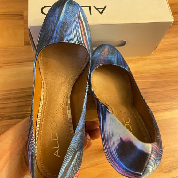 💙 Aldo Geometric Print Platforms Heels Pumps - Size 7 - Picture 5 of 7
